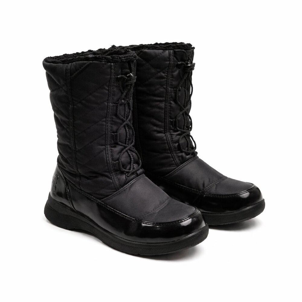 Totes Girls Black Winter Boots Size 3 | Insulated Quilted Snow Boots | Waterproo